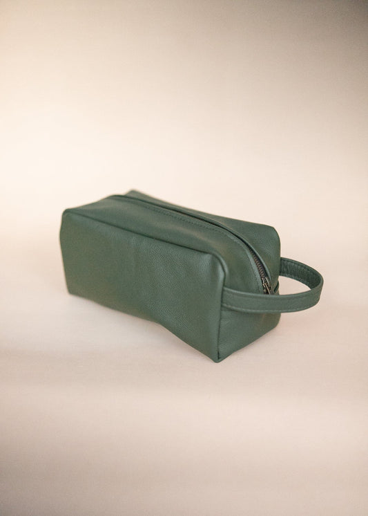 The Real McCaul Apparel & Accessories Toiletry Bathroom Washbag - Cowhide - Green Australian Made Australian Owned Leather Australian Made Toiletry Dopp Kit Shaving Bathroom Bag - Cowhide - Men's Gifts