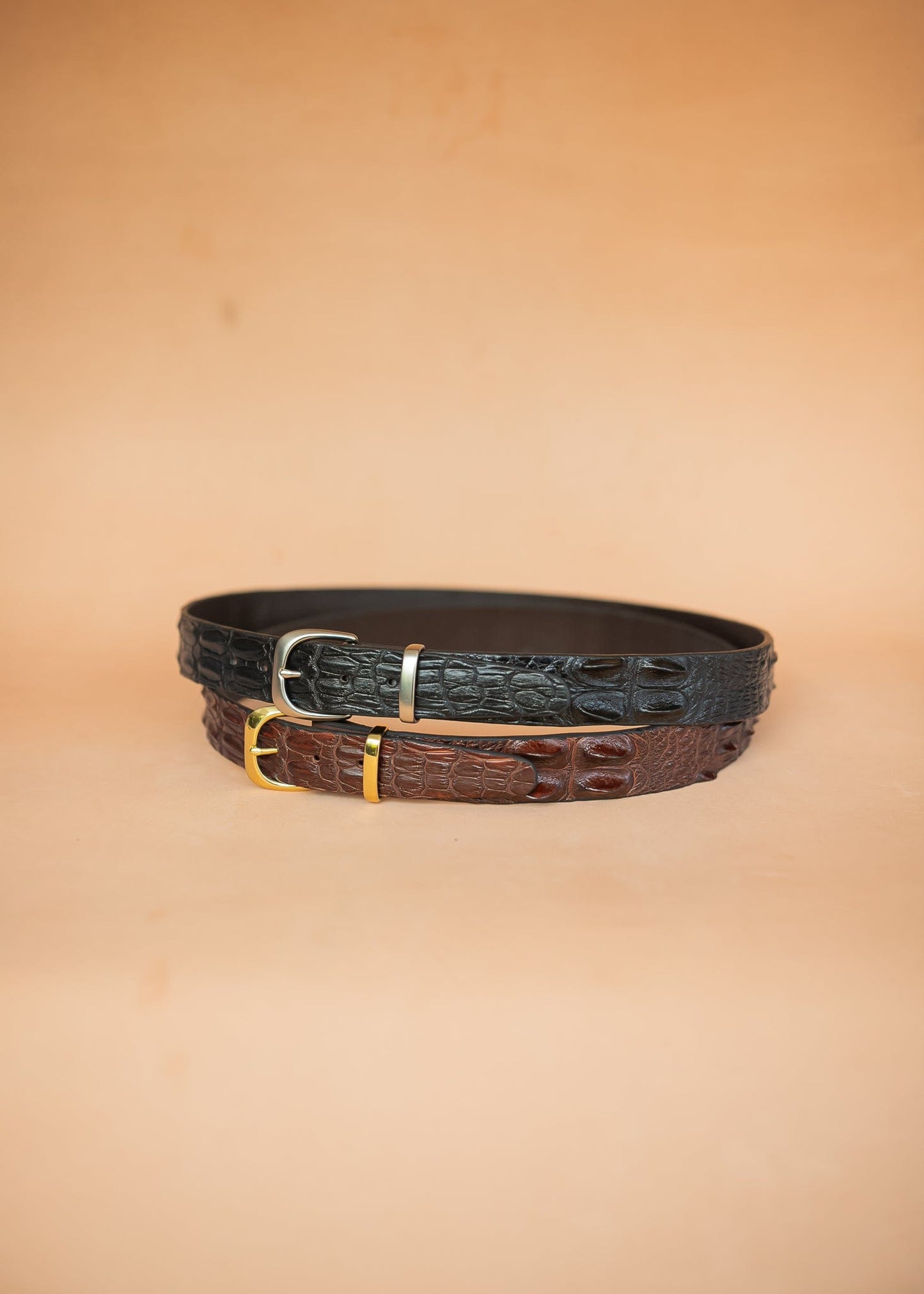 The Real McCaul Belts Genuine Croc Belt - Australian Saltwater Australian Made Australian Owned Genuine Crocodile Leather Belt- Made In Australia- Brass Buckle