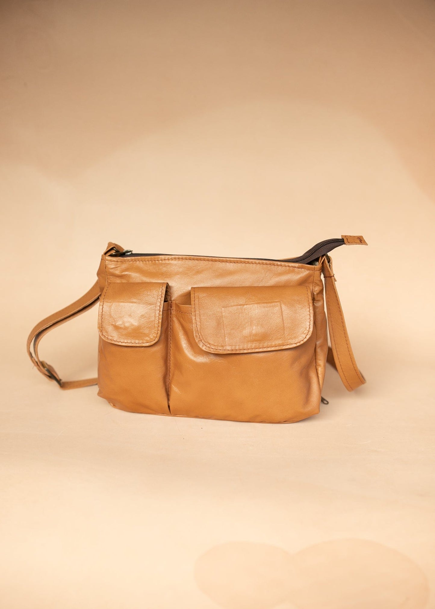 The Real McCaul Handbags Tan Premium Annette HandBag - Large - Kangaroo Australian Made Australian Owned Made in Australia Handbag- Large Annette Bag Genuine Leather