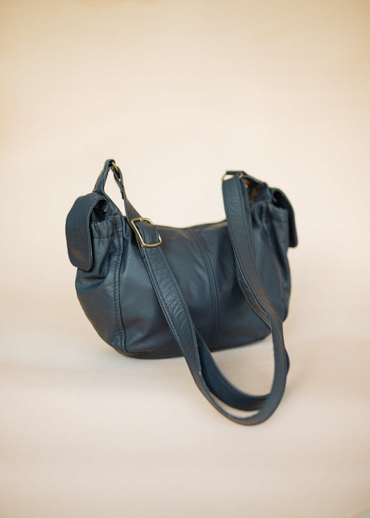 The Real McCaul Handbags The Faye Bag - Navy Blue Australian Made Australian Owned Made in Australia Handbag- Faye Crossbody Shoulder Bag Genuine Leather