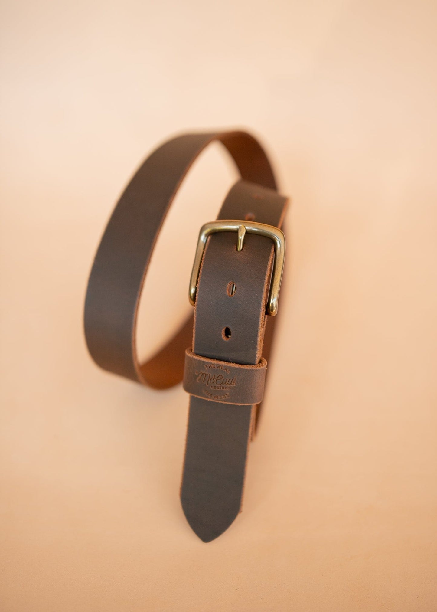 The Real McCaul Leathergoods Belts Antique Brass / 48" (122cm) Legacy Casual Belt 38mm - Rustic Brown Australian Made Australian Owned Solid Leather Men's Belt - Handmade in Australia - Rustic Brown - Brass Buckle