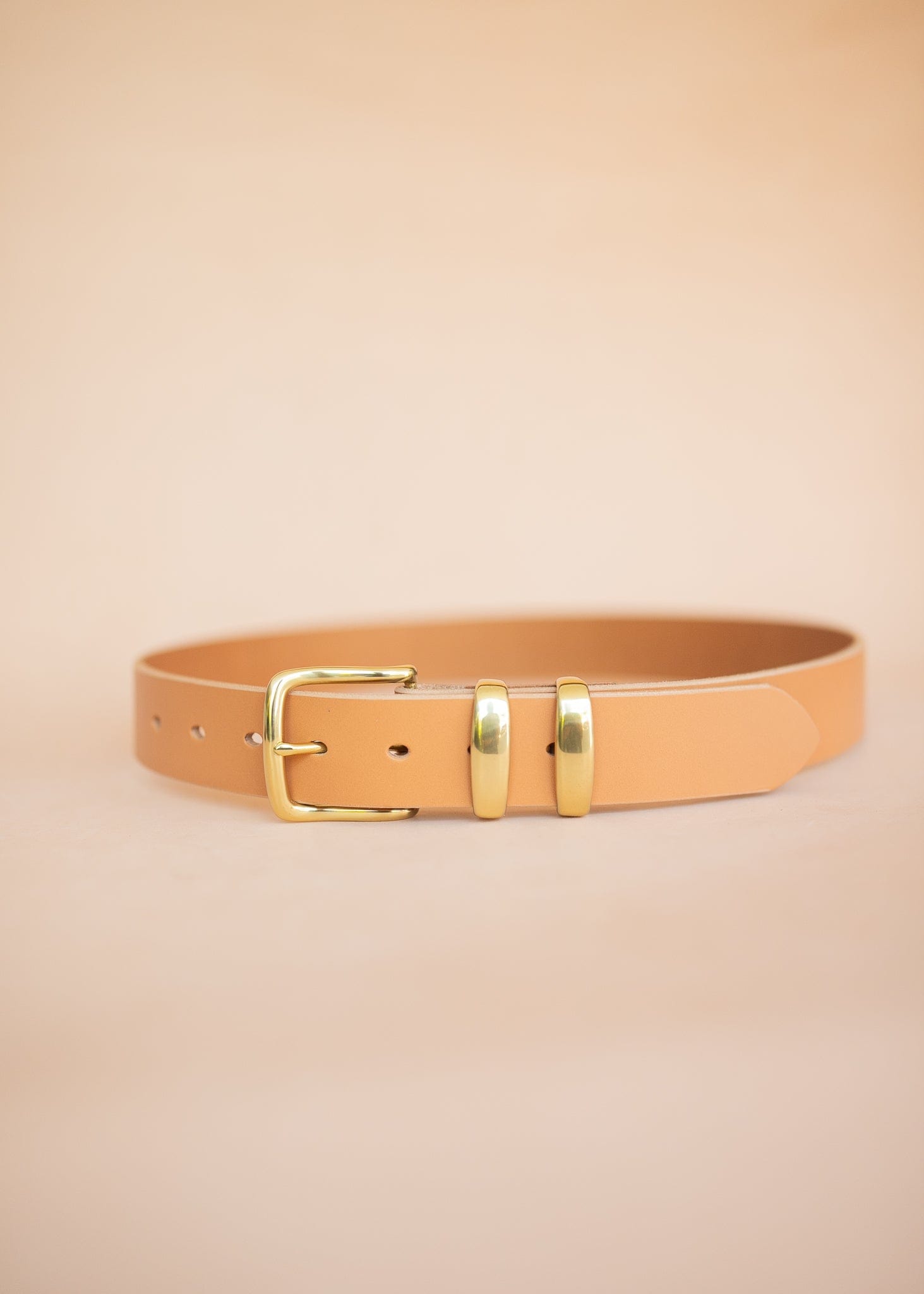 The Real McCaul Leathergoods Belts Gold / 30” (77cm) Plain 38mm Belt - Double Keeper - Natural Australian Made Australian Owned Genuine Cowhide Leather Belt - Handmade in Australia