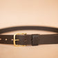 The Real McCaul Leathergoods Belts Legacy Casual Belt 38mm - Dark Brown Australian Made Australian Owned Solid Leather Men's Belt - Handmade in Australia - Dark Brown - Brass Buckle