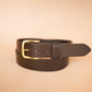 The Real McCaul Leathergoods Belts Legacy Casual Belt 38mm - Dark Brown Australian Made Australian Owned Solid Leather Men's Belt - Handmade in Australia - Dark Brown - Brass Buckle