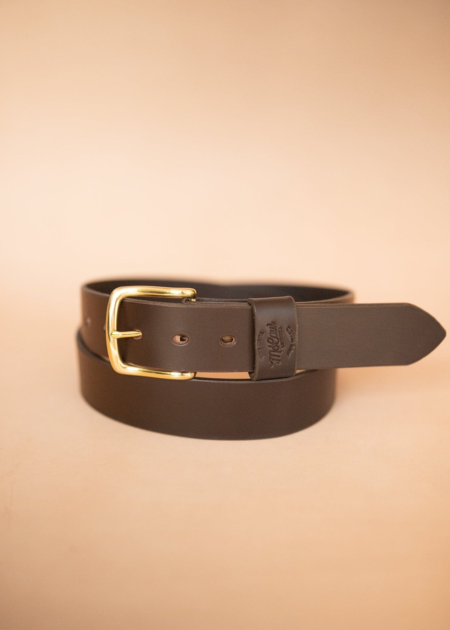 The Real McCaul Leathergoods Belts Legacy Casual Belt 38mm - Dark Brown Australian Made Australian Owned Solid Leather Men's Belt - Handmade in Australia - Dark Brown - Brass Buckle