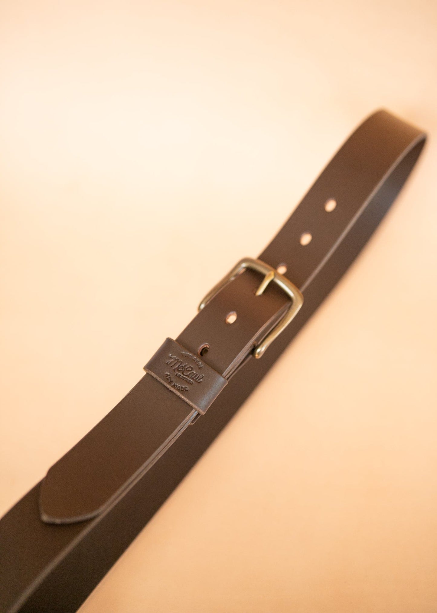 The Real McCaul Leathergoods Belts Legacy Casual Belt 38mm - Dark Brown Australian Made Australian Owned Solid Leather Men's Belt - Handmade in Australia - Dark Brown - Brass Buckle