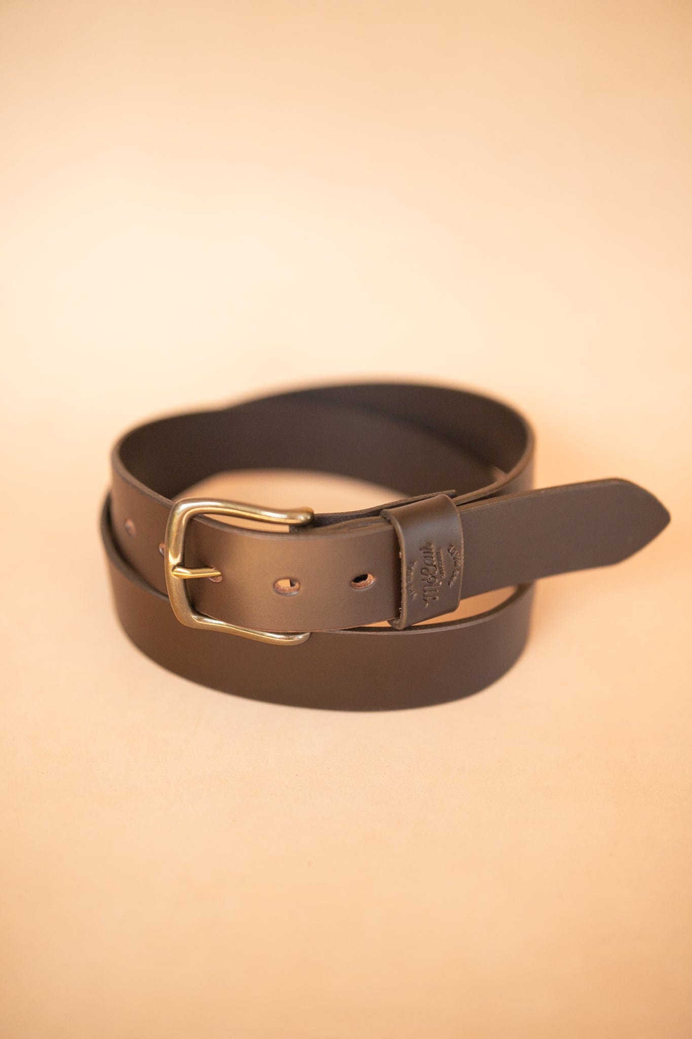 The Real McCaul Leathergoods Belts Legacy Casual Belt 38mm - Dark Brown Australian Made Australian Owned Solid Leather Men's Belt - Handmade in Australia - Dark Brown - Brass Buckle