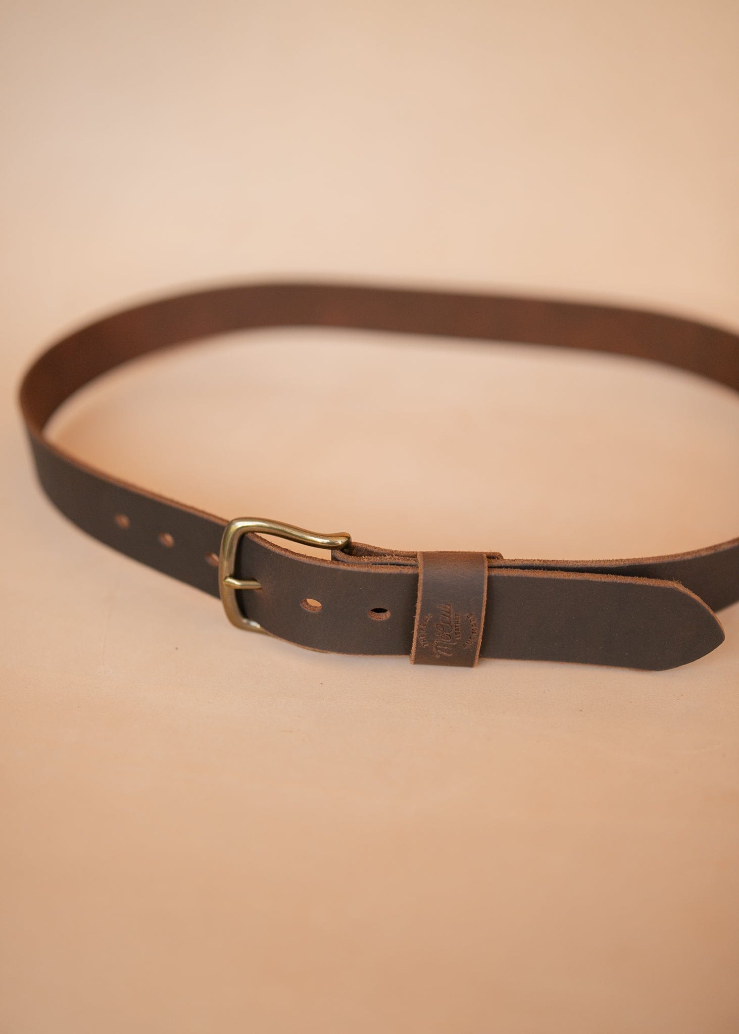 The Real McCaul Leathergoods Belts Legacy Casual Belt 38mm - Rustic Brown Australian Made Australian Owned Solid Leather Men's Belt - Handmade in Australia - Rustic Brown - Brass Buckle