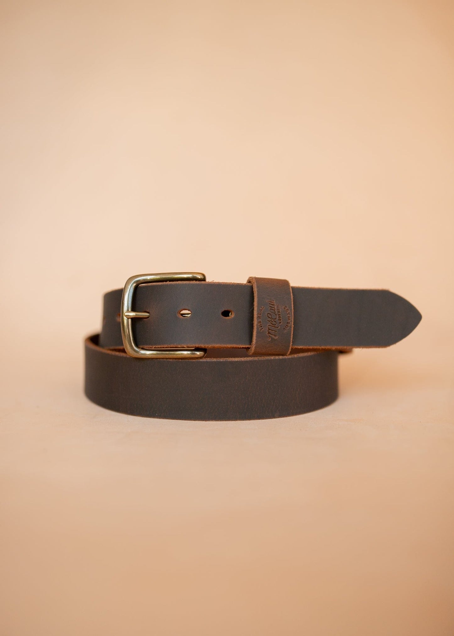 The Real McCaul Leathergoods Belts Legacy Casual Belt 38mm - Rustic Brown Australian Made Australian Owned Solid Leather Men's Belt - Handmade in Australia - Rustic Brown - Brass Buckle