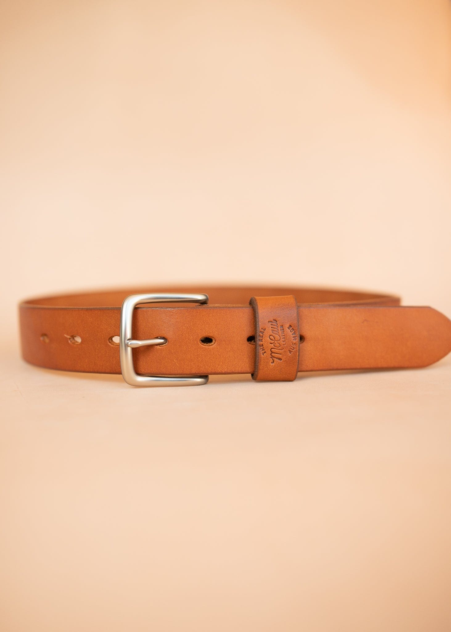 The Real McCaul Leathergoods Belts Legacy Casual Belt 38mm - Rustic Tan Australian Made Australian Owned Solid Leather Men's Belt - Handmade in Australia - Black - Brass Buckle