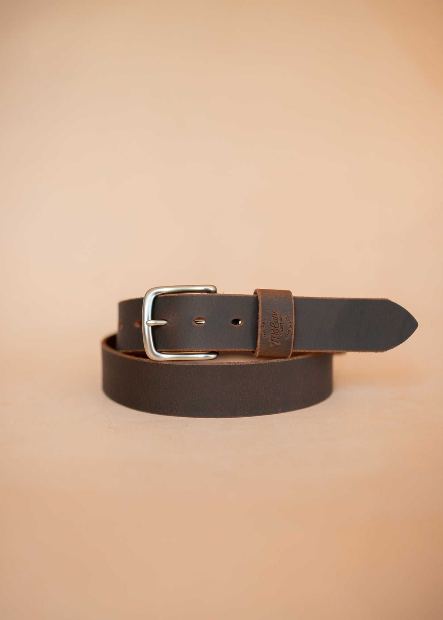 The Real McCaul Leathergoods Belts Silver / 30” (77cm) Legacy Casual Belt 38mm - Rustic Brown Australian Made Australian Owned Solid Leather Men's Belt - Handmade in Australia - Rustic Brown - Brass Buckle