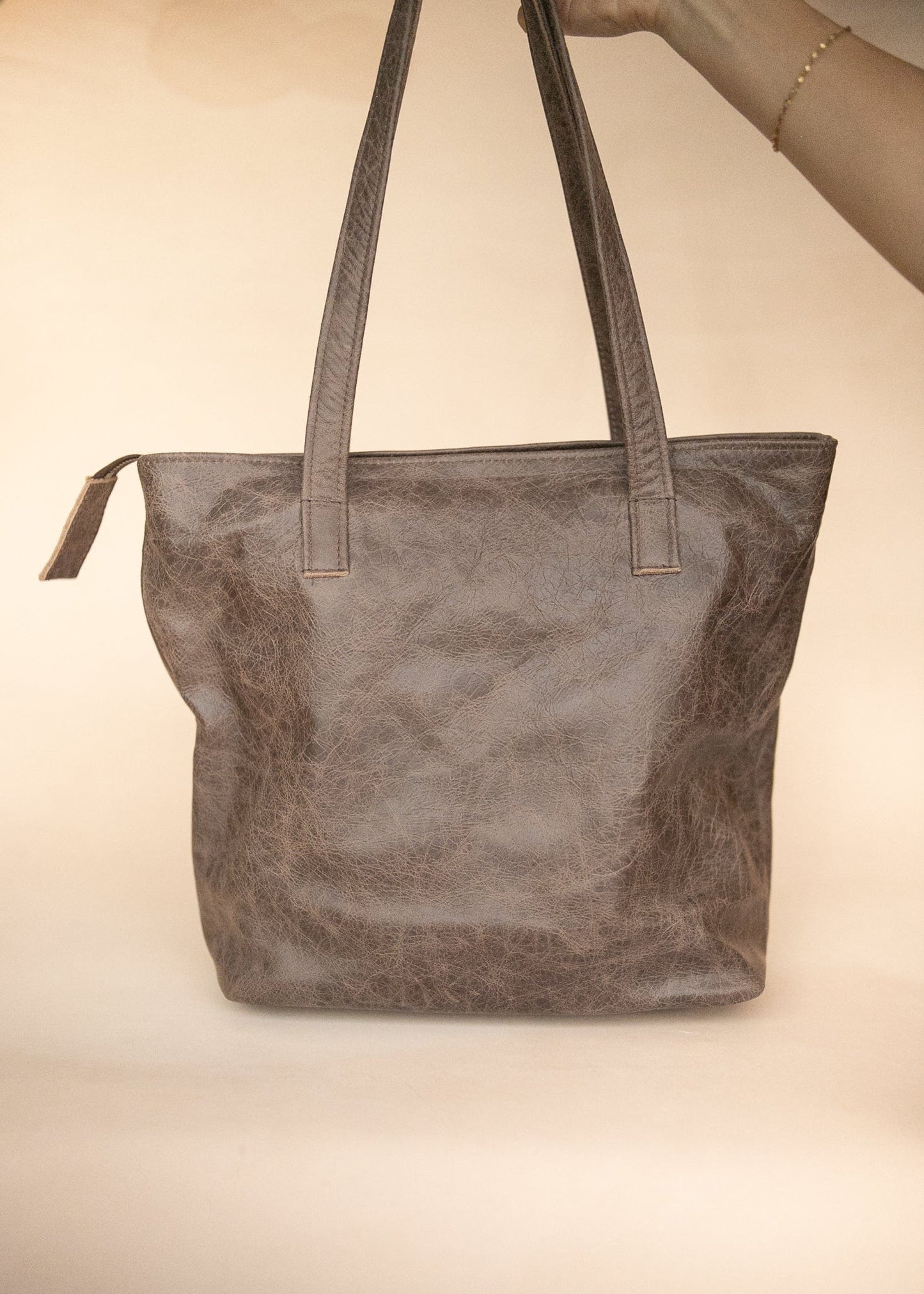 The Real McCaul Leathergoods Handbags Cafe The Michelle Handbag - Premium Marble Brown Australian Made Australian Owned Leather Women's HandBag Australian Made