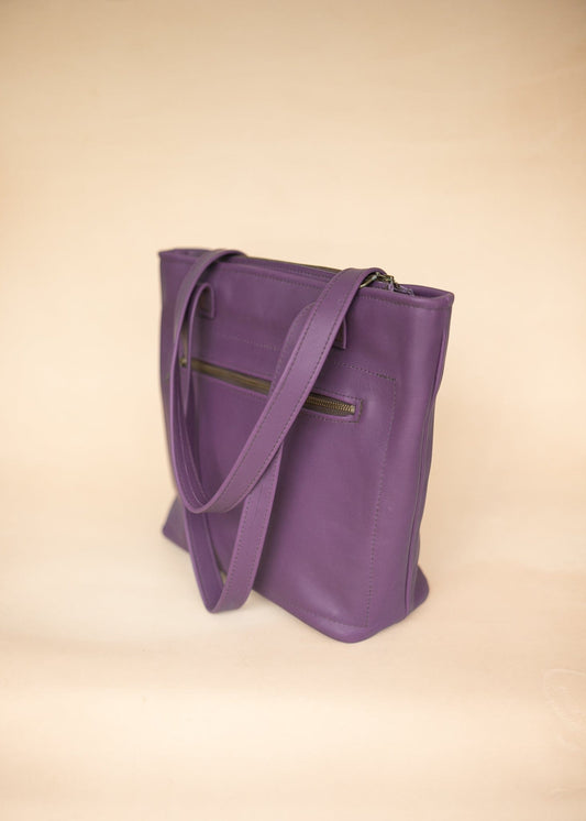 The Real McCaul Leathergoods Handbags The Michelle Handbag - Purple Australian Made Australian Owned Leather Women's HandBag Australian Made