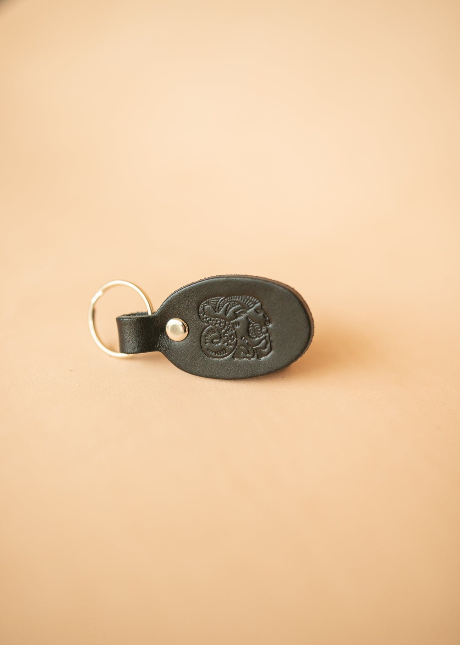 The Real McCaul Leathergoods Keyring Capricorn Keyring - Zodiac Horoscope Star Sign - Black Australian Made Australian Owned Horoscope Zodiac Star Sign Keyring Leather Made in Australia