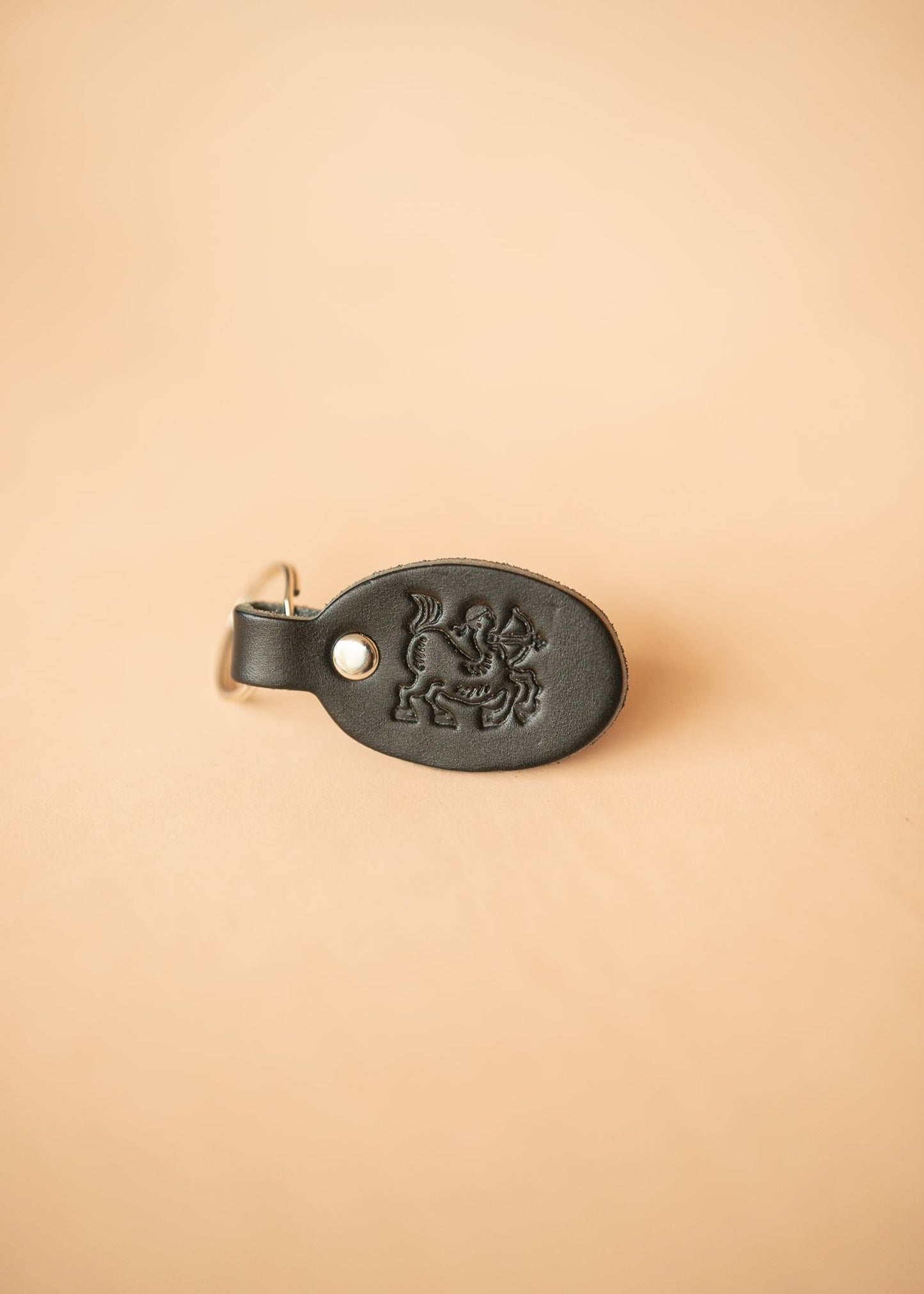 The Real McCaul Leathergoods Keyring Sagittarius Keyring - Zodiac Horoscope Star Sign - Black Australian Made Australian Owned Horoscope Zodiac Star Sign Keyring Leather Made in Australia