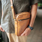 The Real McCaul Leathergoods Manbag Charlie Satchel Sidebag - Cowhide Australian Made Australian Owned Charlie Leather Sidebag Satchel Man Bag- Made In Australia