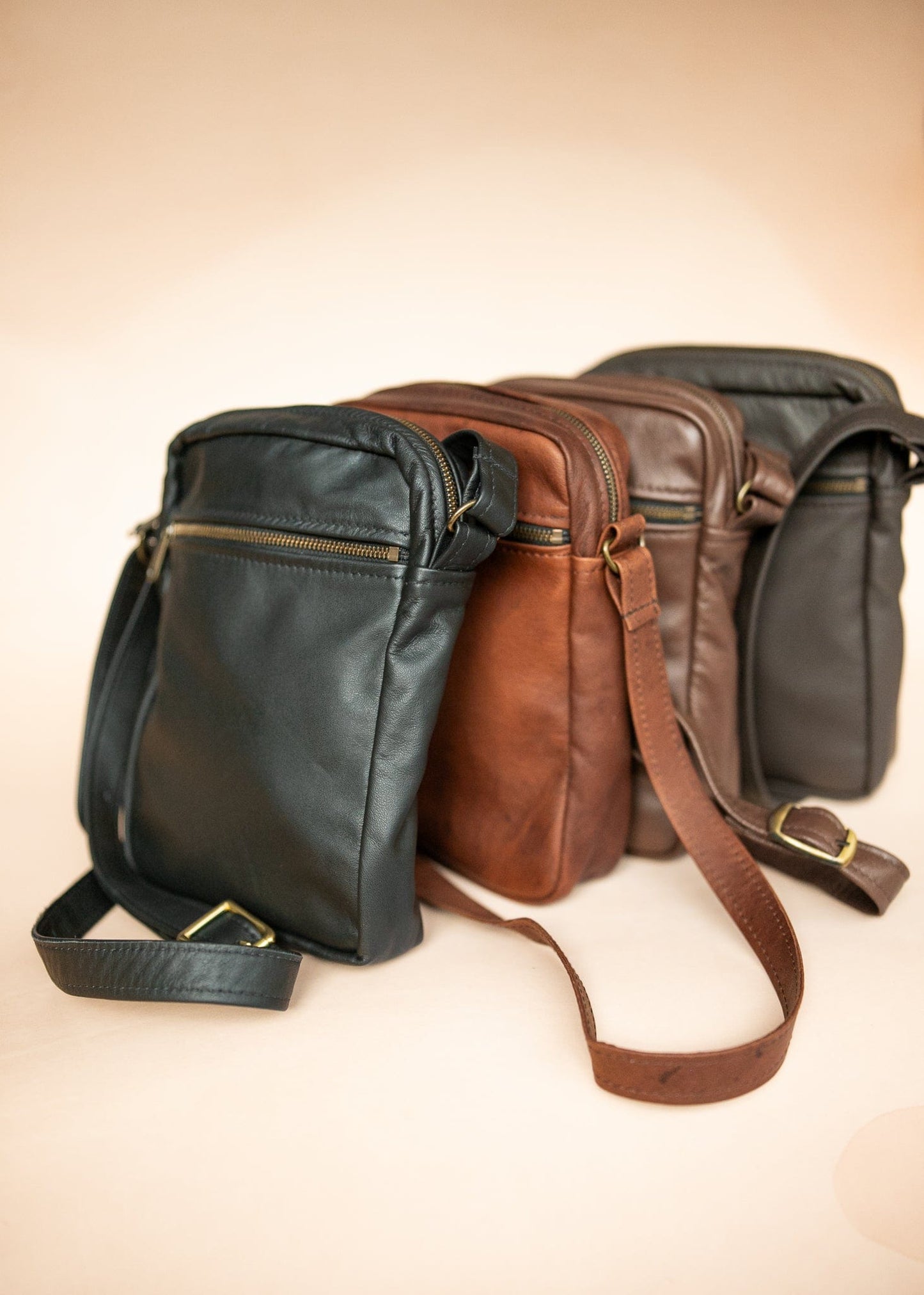 The Real McCaul Leathergoods Manbag Charlie Satchel Sidebag - Kangaroo Australian Made Australian Owned Charlie Leather Sidebag Satchel Man Bag- Made In Australia