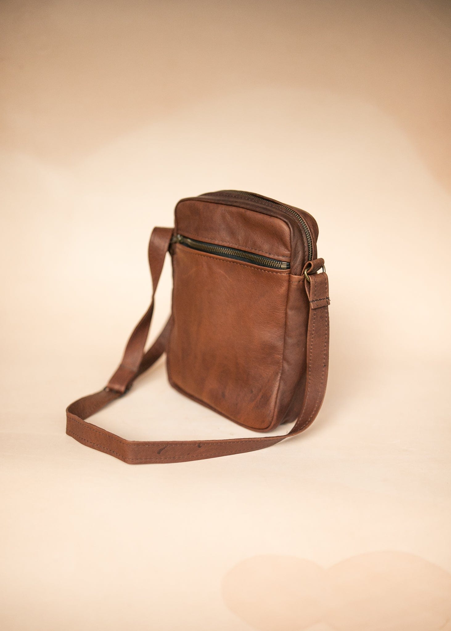 The Real McCaul Leathergoods Manbag Charlie Satchel Sidebag - Kangaroo Australian Made Australian Owned Charlie Leather Sidebag Satchel Man Bag- Made In Australia