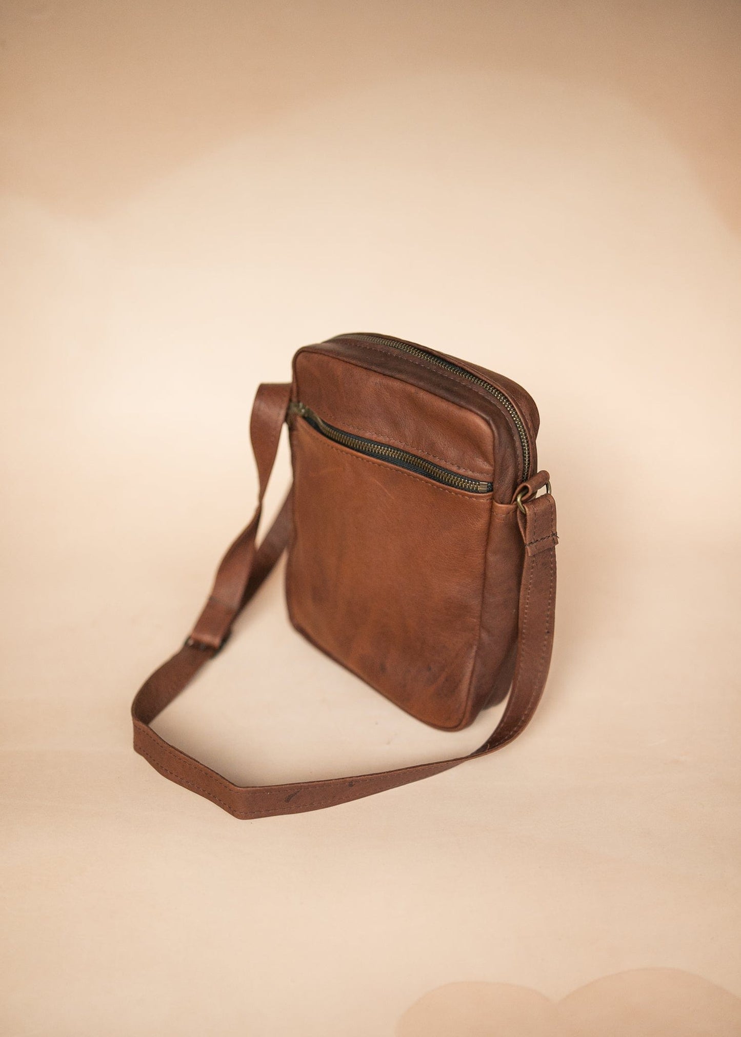 The Real McCaul Leathergoods Manbag Charlie Satchel Sidebag - Kangaroo Australian Made Australian Owned Charlie Leather Sidebag Satchel Man Bag- Made In Australia