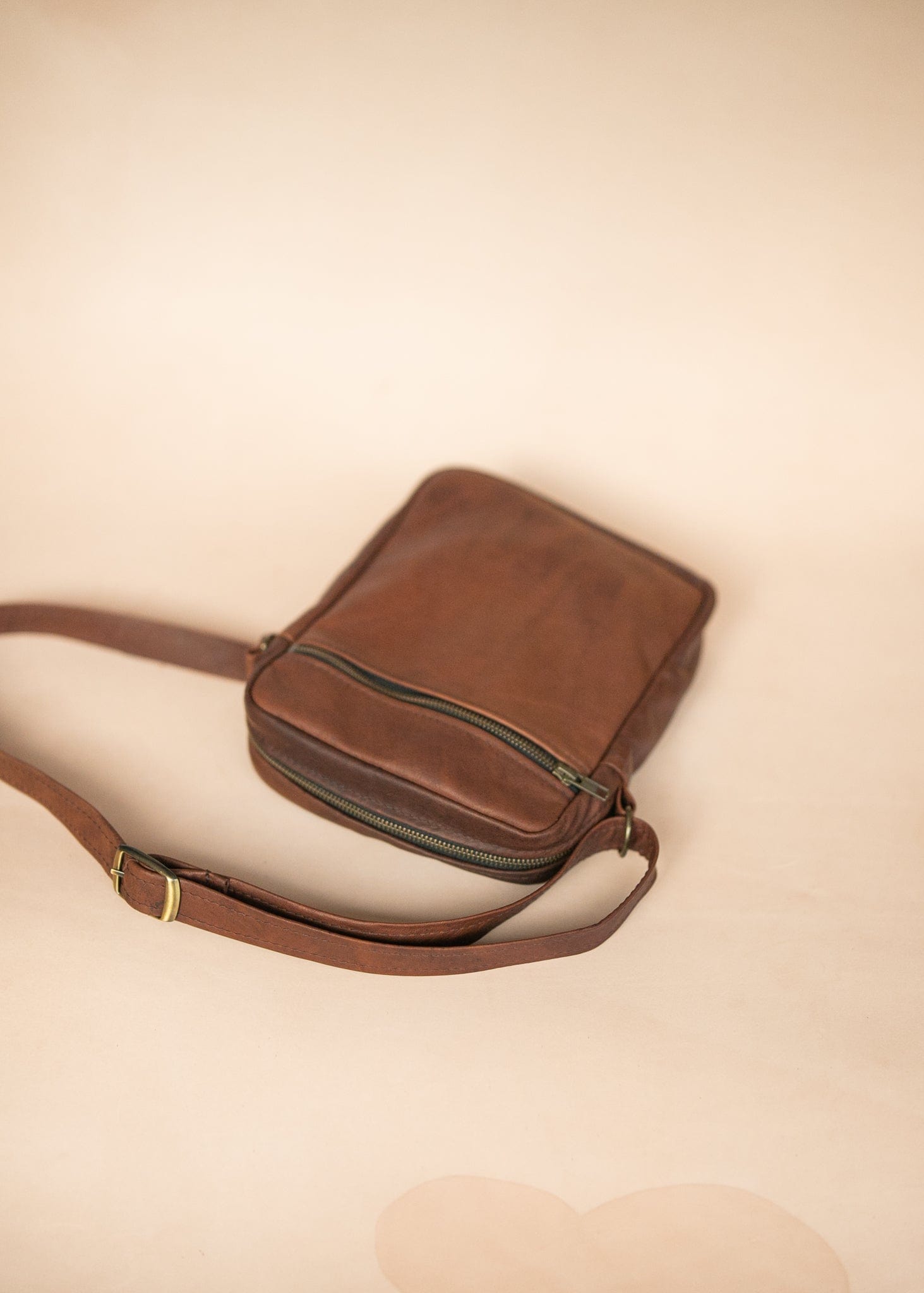 The Real McCaul Leathergoods Manbag Charlie Satchel Sidebag - Kangaroo Australian Made Australian Owned Charlie Leather Sidebag Satchel Man Bag- Made In Australia