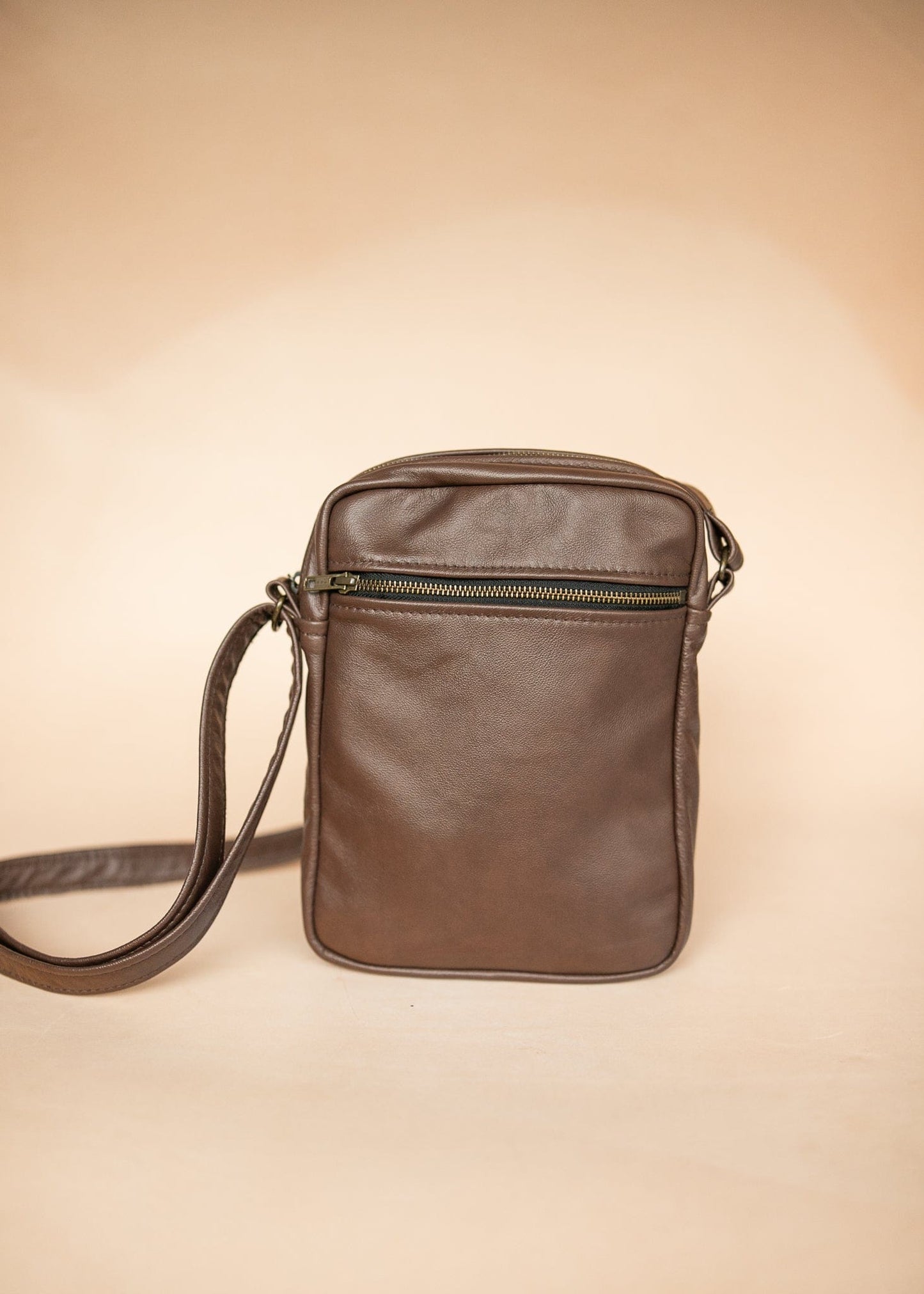 The Real McCaul Leathergoods Manbag Chestnut Charlie Satchel Sidebag - Cowhide Australian Made Australian Owned Charlie Leather Sidebag Satchel Man Bag- Made In Australia