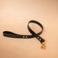 The Real McCaul Leathergoods Pet Leashes Wide Dog Leash - Black Australian Made Australian Owned Leather Dog Leash with Brass Fittings- Australian Made