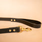 The Real McCaul Leathergoods Pet Leashes Wide Dog Leash - Black Australian Made Australian Owned Leather Dog Leash with Brass Fittings- Australian Made