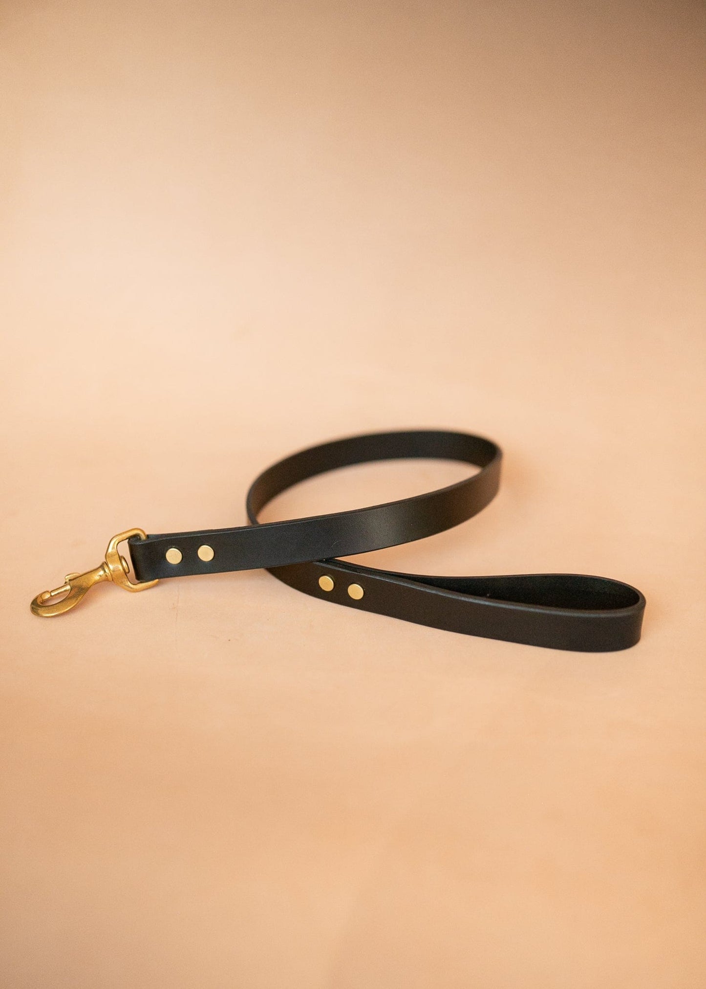 The Real McCaul Leathergoods Pet Leashes Wide Dog Leash - Black Australian Made Australian Owned Leather Dog Leash with Brass Fittings- Australian Made