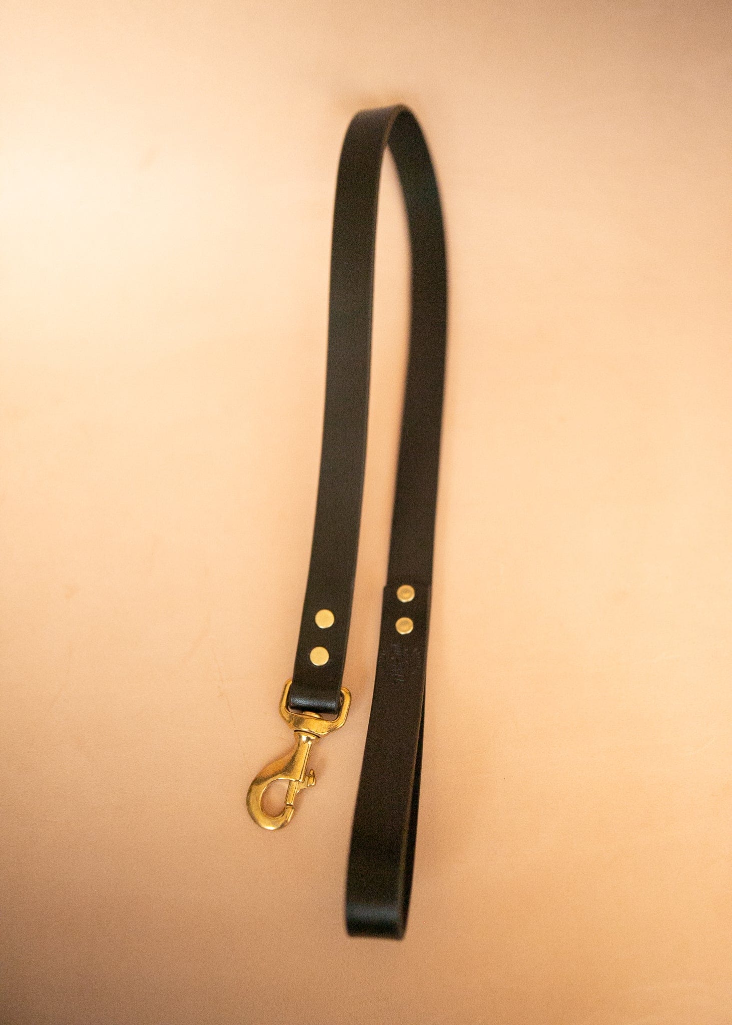 The Real McCaul Leathergoods Pet Leashes Wide Dog Leash - Black Australian Made Australian Owned Leather Dog Leash with Brass Fittings- Australian Made