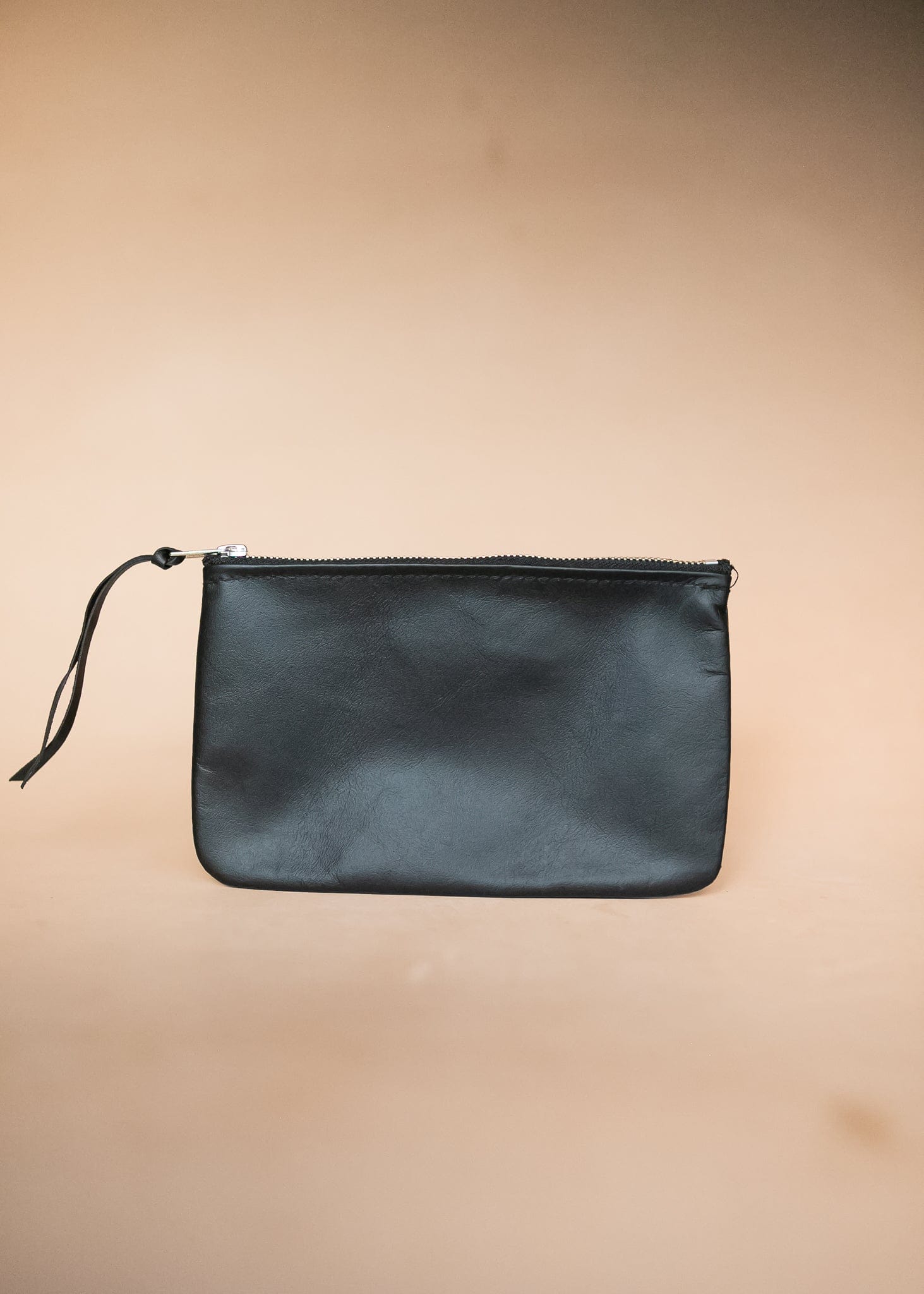 The Real McCaul Leathergoods Purses Black / Kangaroo / Silver Clementine Clutch - Kangaroo Australian Made Australian Owned Clementine Leather Clutch- Made In Australia YKK Zips