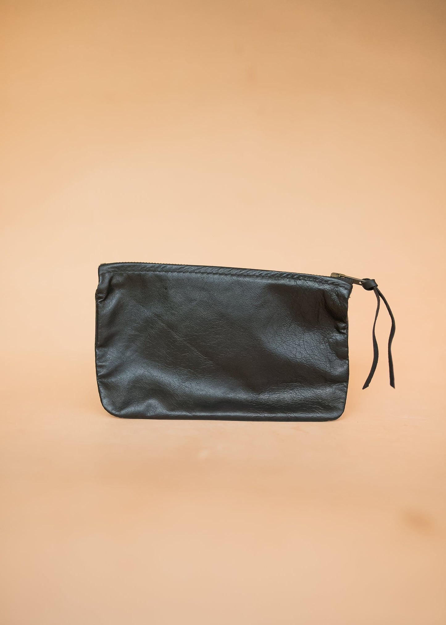 The Real McCaul Leathergoods Purses Black / Premium Kangaroo / Silver Clementine Clutch - Kangaroo Australian Made Australian Owned Clementine Leather Clutch- Made In Australia YKK Zips