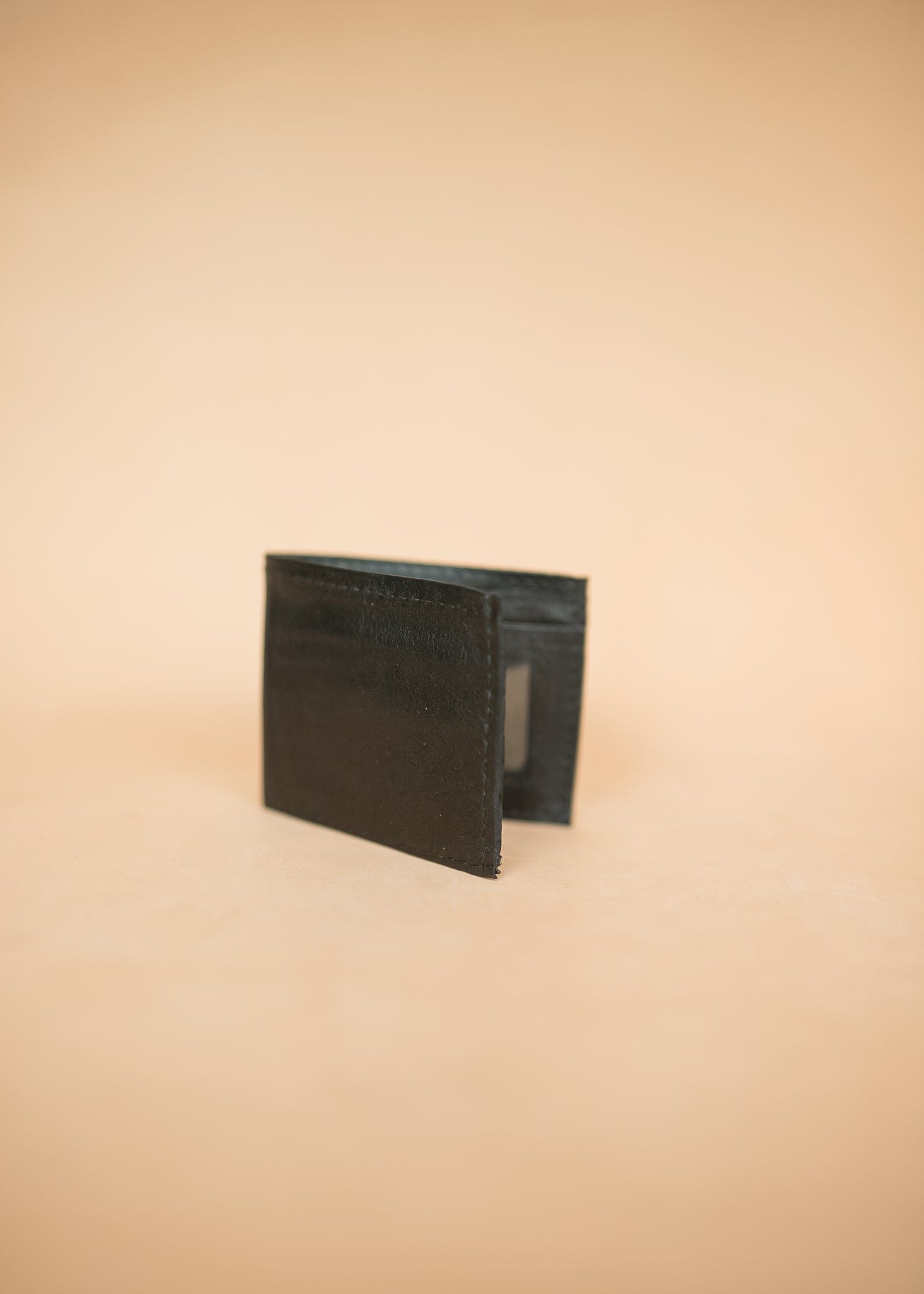 The Real McCaul Leathergoods Wallet Black / Premium Kangaroo (0.5mm) Small Bifold Wallet with Window - Kangaroo Australian Made Australian Owned Small Bifold Wallet with Window - Kangaroo