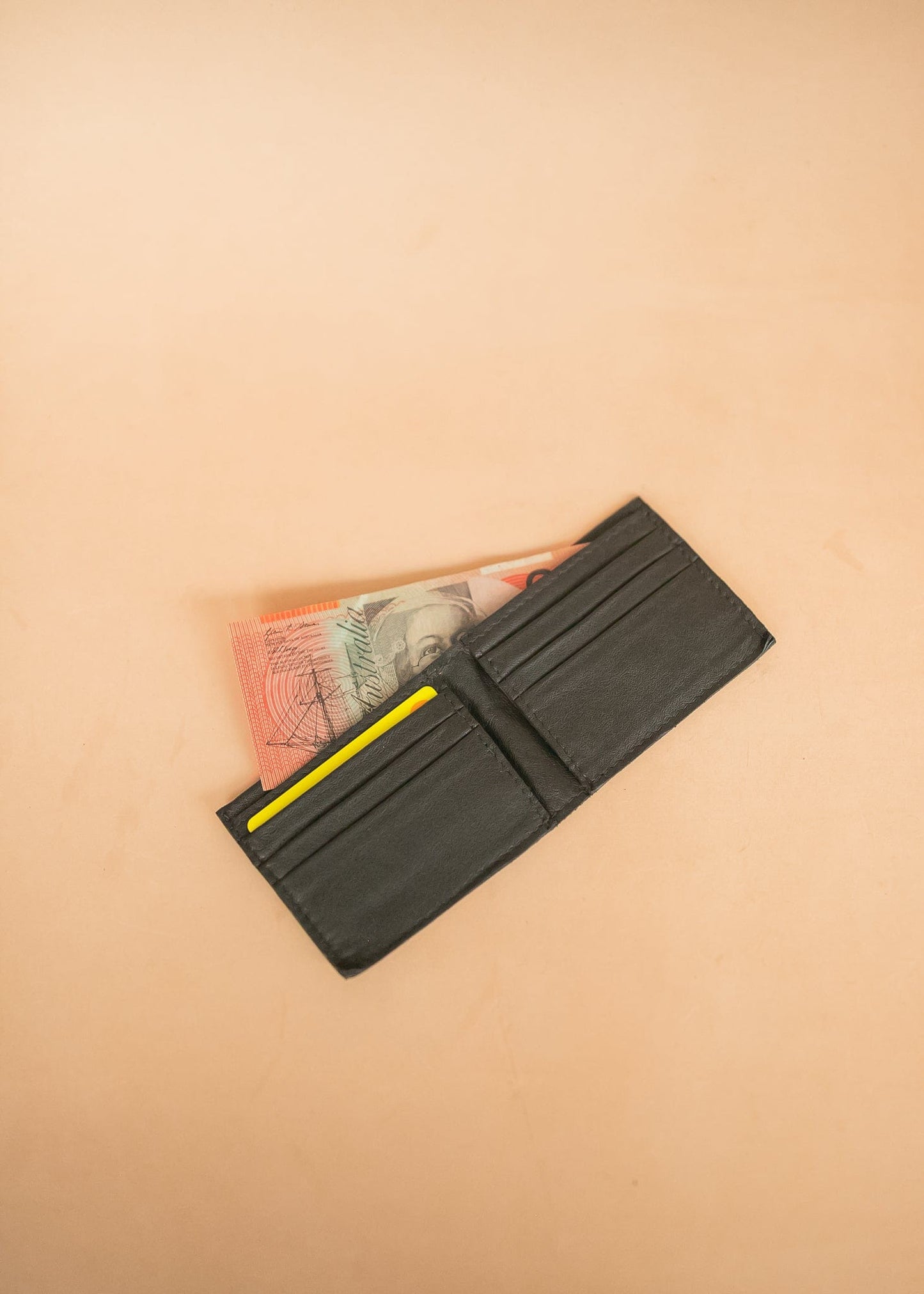 The Real McCaul Leathergoods Wallet Black Small Bifold Wallet - Cowhide Australian Made Australian Owned Small Bi-Fold Leather Wallet Australian Made 