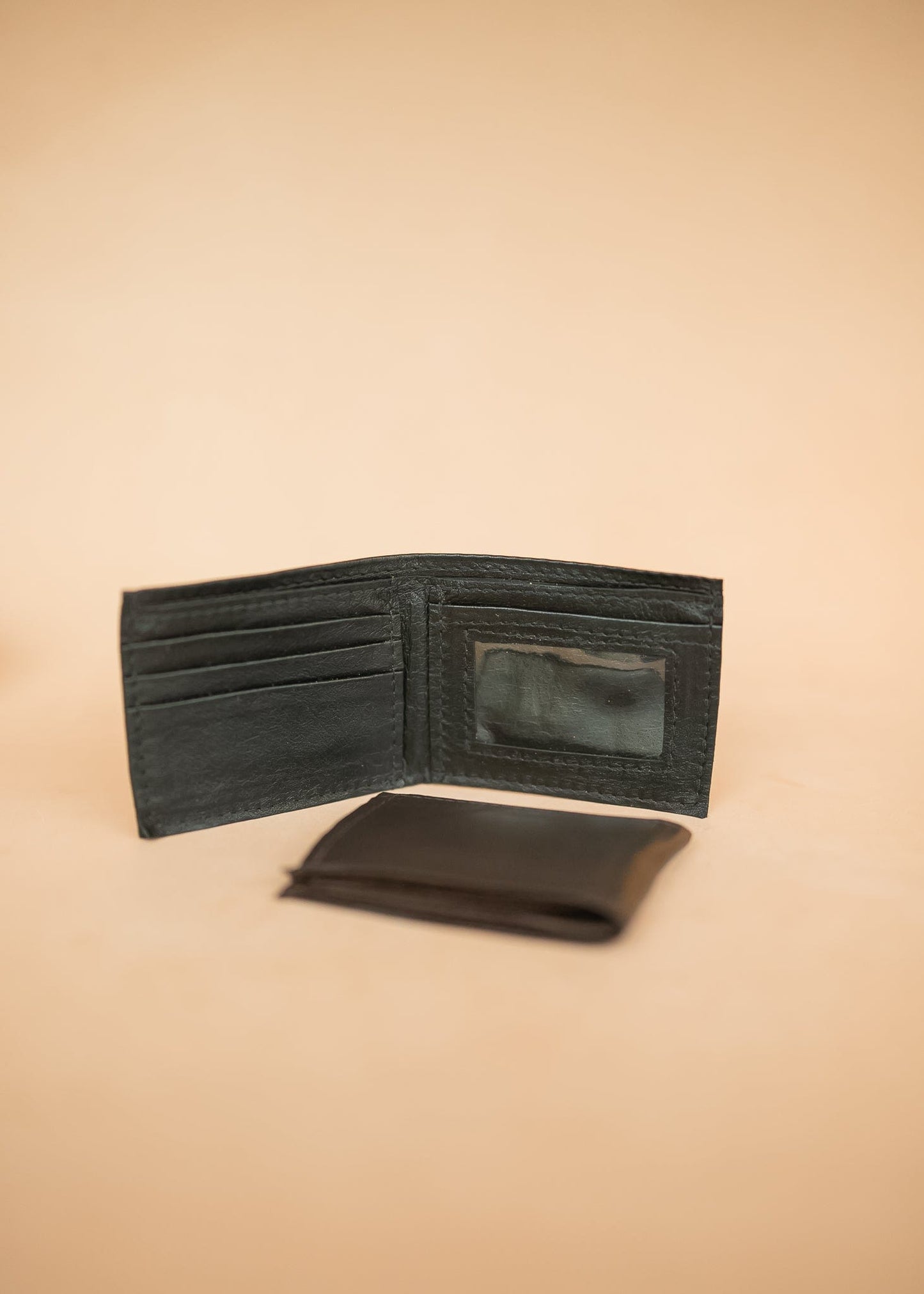 The Real McCaul Leathergoods Wallet Small Bifold Wallet with Window - Kangaroo Australian Made Australian Owned Small Bifold Wallet with Window - Kangaroo