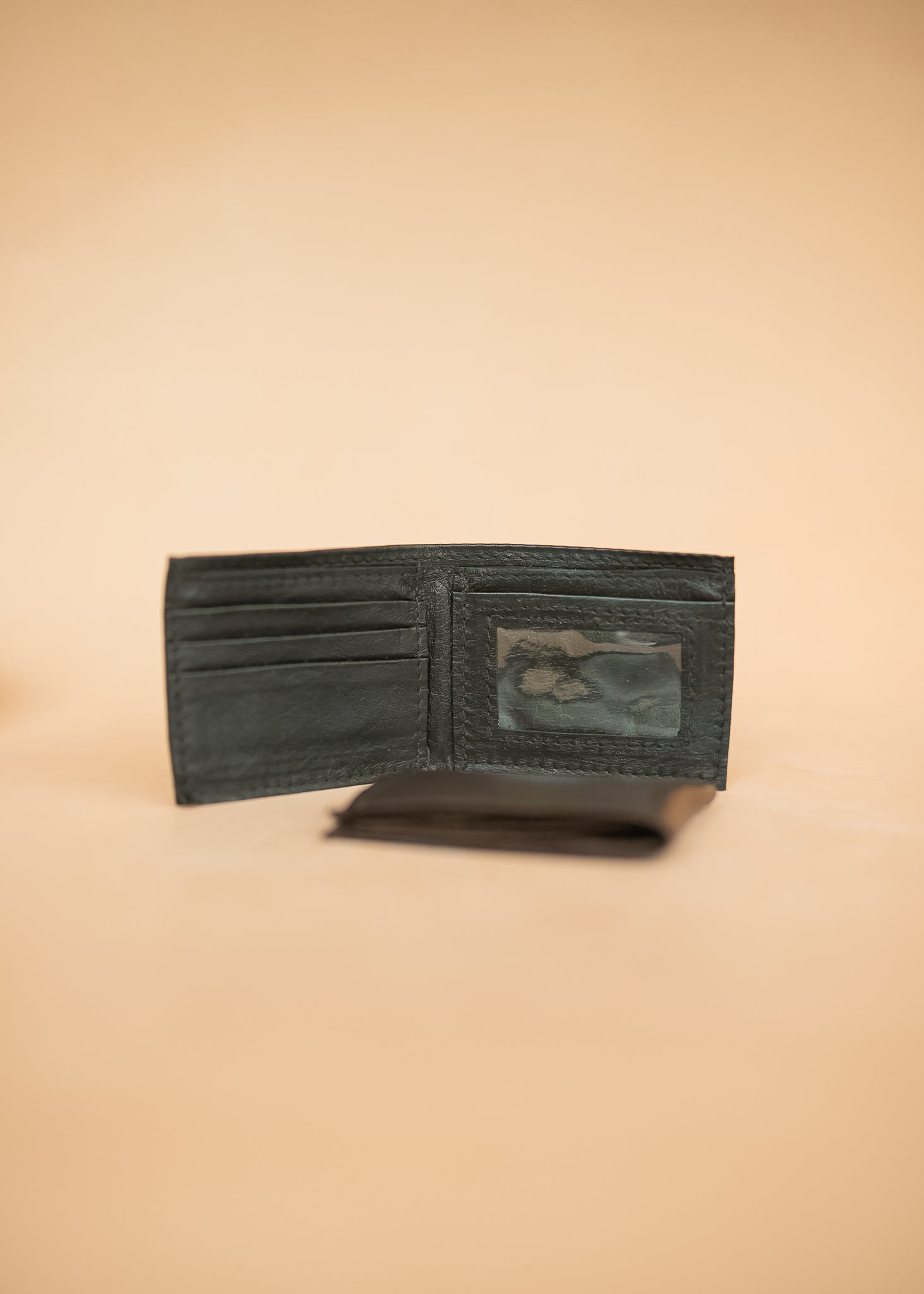 The Real McCaul Leathergoods Wallet Small Bifold Wallet with Window - Kangaroo Australian Made Australian Owned Small Bifold Wallet with Window - Kangaroo