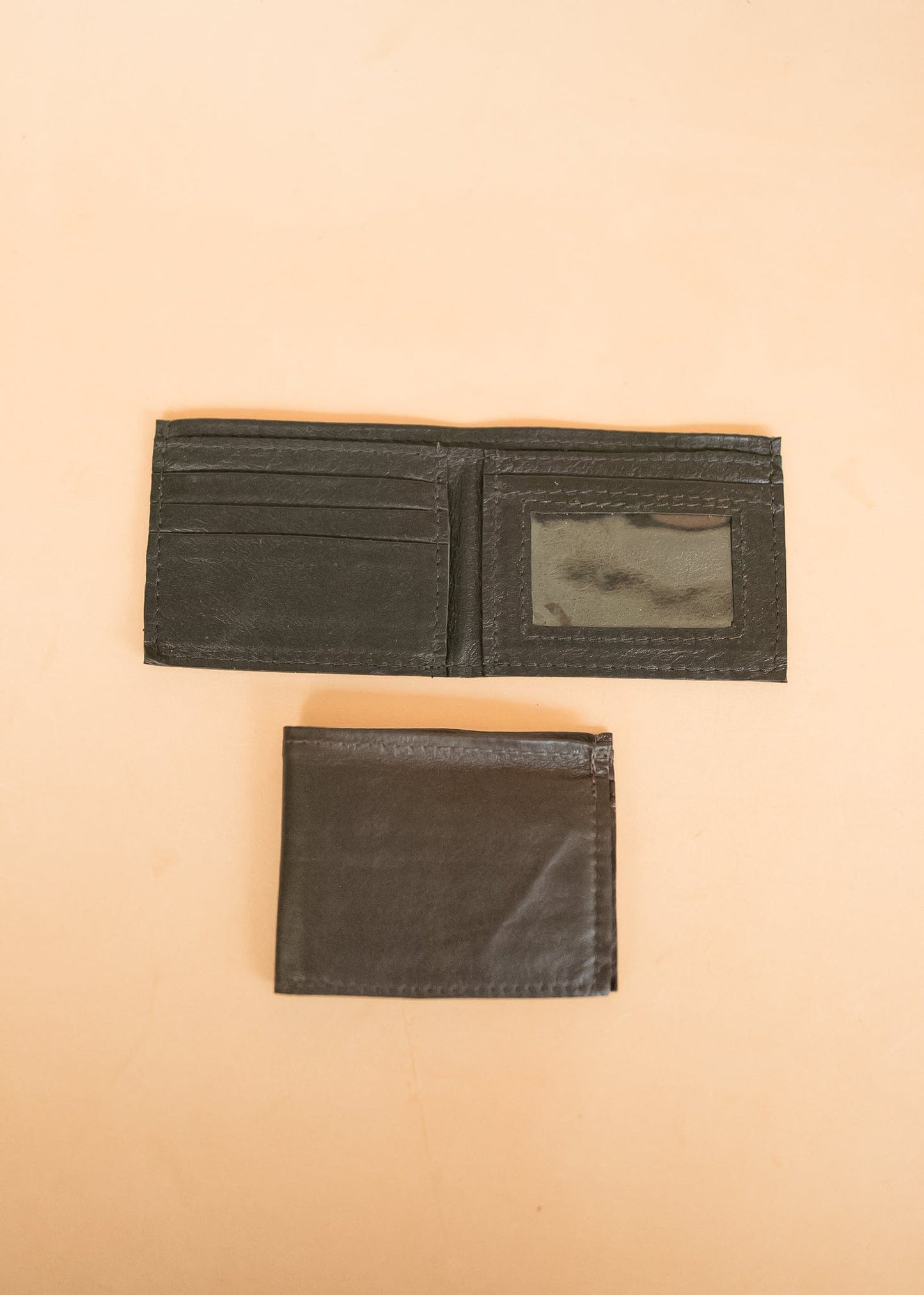 The Real McCaul Leathergoods Wallet Small Bifold Wallet with Window - Kangaroo Australian Made Australian Owned Small Bifold Wallet with Window - Kangaroo