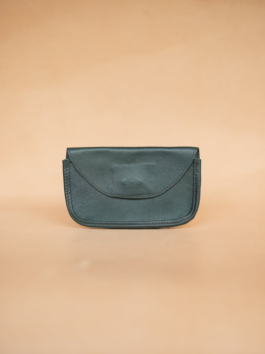 The Real McCaul Purses Juniper Green / Large Phone Pouch Holder for Belt - Horizontal - Kangaroo Australian Made Australian Owned Leather Belt Pouch for Phone/Sunglasses Australian Made