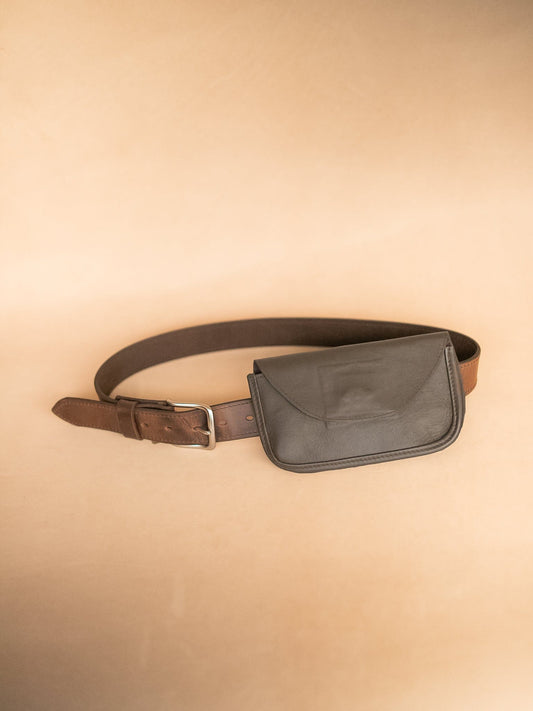 The Real McCaul Purses Phone Pouch Holder for Belt - Horizontal - Kangaroo Australian Made Australian Owned Leather Belt Pouch for Phone/Sunglasses Australian Made