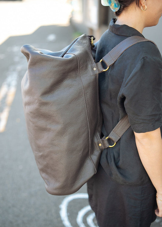 The Real McCaul Travel Bag Duffel Carry All Bag - Cowhide - Dark Brown Australian Made Australian Owned Large Overnight Travel Duffel Bag Leather Made in Australia