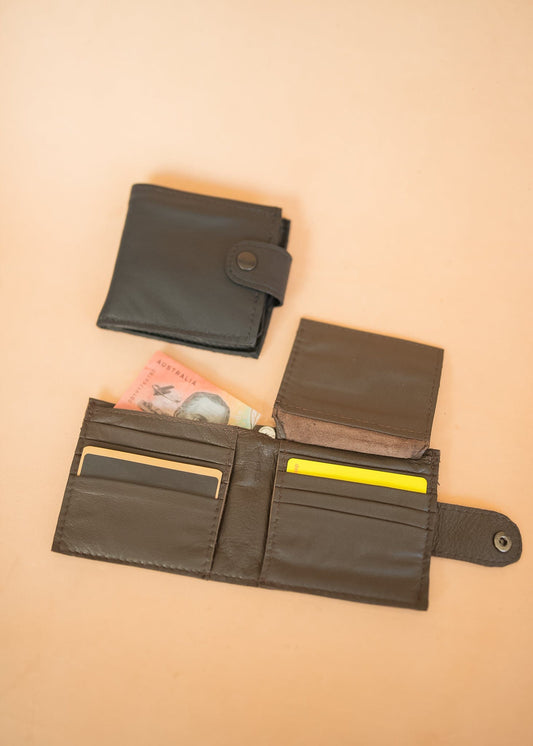 The Real McCaul Wallets All-Card Bifold Wallet- Cowhide Australian Made Australian Owned Leather Men's Wallet- Australian Made - Kangaroo & Cowhide