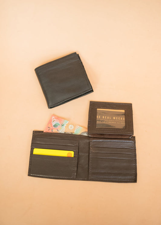 The Real McCaul Wallets All-Card Bifold Wallet - Kangaroo Australian Made Australian Owned Leather Men's Wallet- Australian Made - Kangaroo & Cowhide