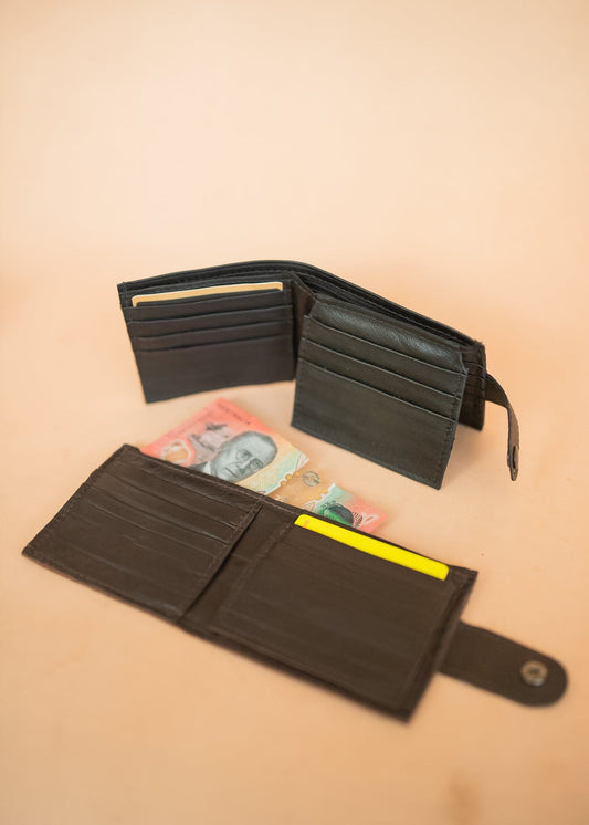 The Real McCaul Wallets All-Card Bifold Wallet - Kangaroo Australian Made Australian Owned Leather Men's Wallet- Australian Made - Kangaroo & Cowhide