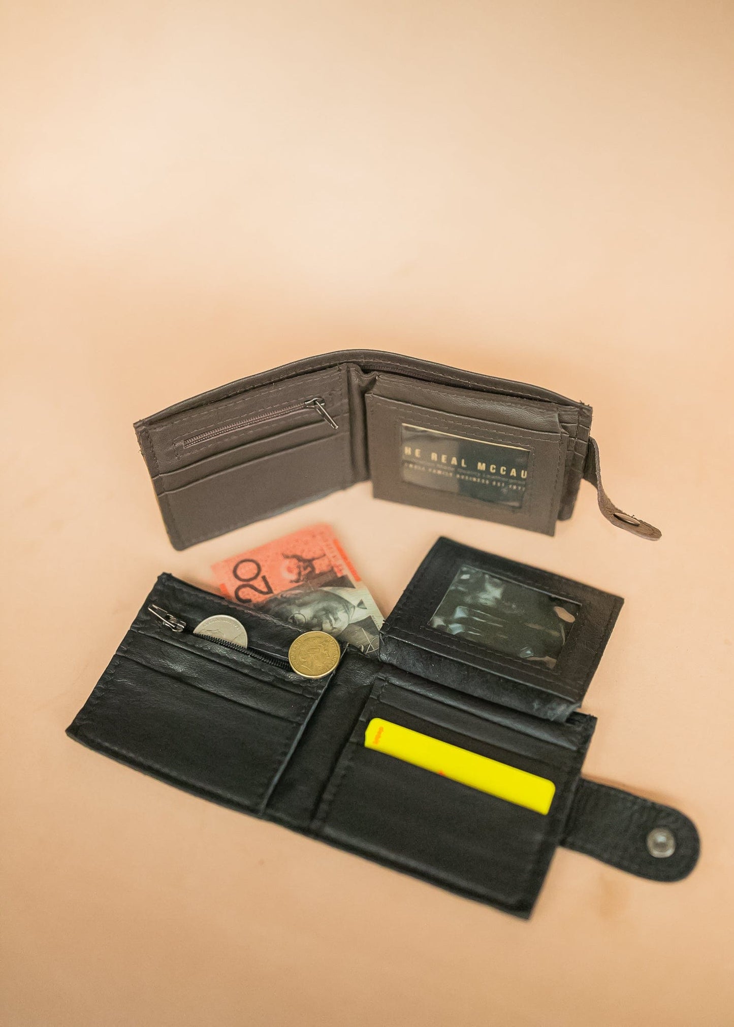 The Real McCaul Wallets Deluxe Men's Wallet - Cowhide Australian Made Australian Owned Leather Men's Wallet- Australian Made - Kangaroo & Cowhide