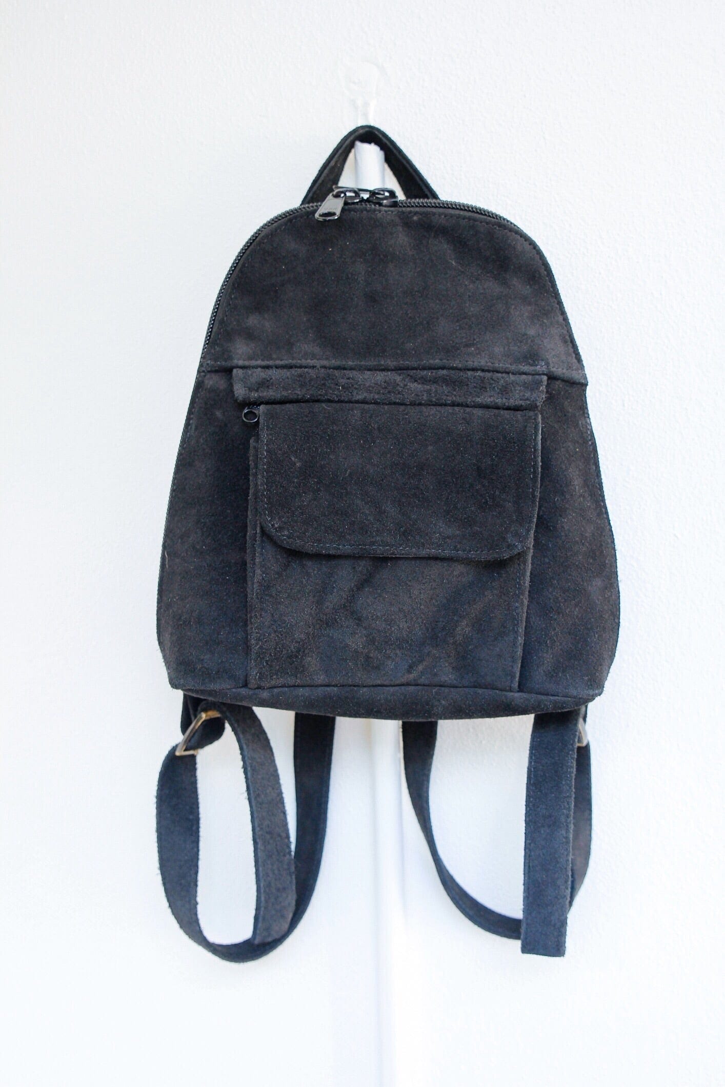 Black suede best sale mini backpack