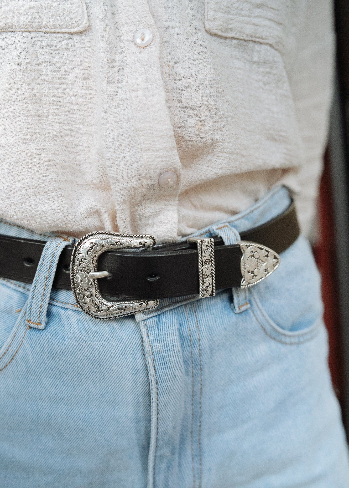 Embellished Buckle Belt - 30mm - Black