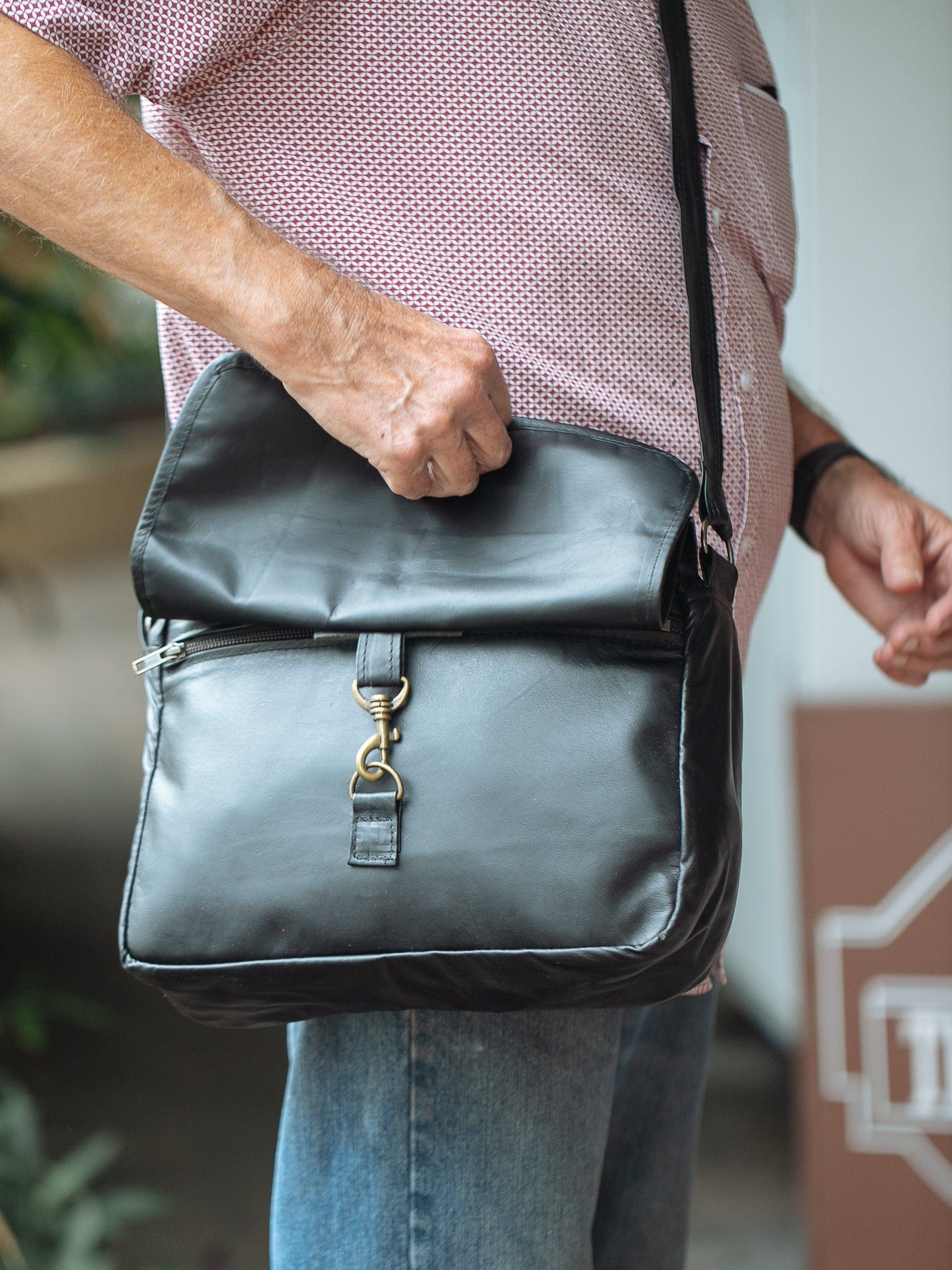 Mens discount black satchel